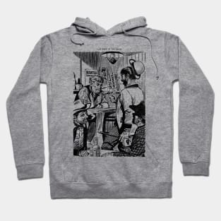 Black Ink Drawing Buffalo Bill Wild West Western Robbery Cowboy Retro Comic Hoodie